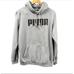 PUMA Taping Hoodie Fleece Sweatshirt Mens‎ Medium Pullover Spellout Athleisure
